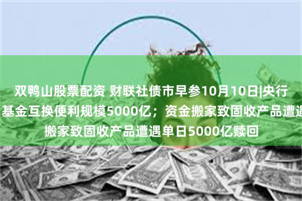 双鸭山股票配资 财联社债市早参10月10日|央行首期证券、保险、基金互换便利规模5000亿；资金搬家致固收产品遭遇单日5000亿赎回